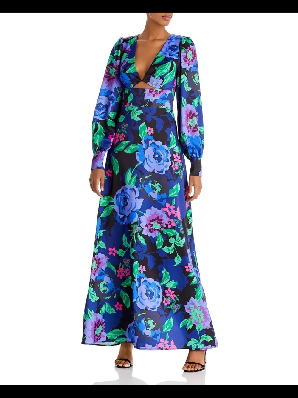 AFRM Dolores Cut Out Maxi Dress in the Midnight BouquetXS